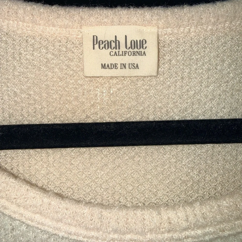 Peach Love California Cream Textured Knit Babydoll Dress - Picture 3 of 4